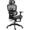 Image de HOMCOM Fauteuil de bureau, chaise de bureau ergonomique en maille avec accoudoirs 3D, dossier inclinable, 66x64x122 cm, noir