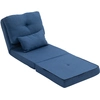 Image de HOMCOM Chauffeuse canapé-lit convertible fauteuil 1 place avec 1 coussin avec dossier réglable, bleu foncé