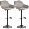 Image de HOMCOM Lot de 2 tabourets de bar, chaises de bar en velours avec dossier, repose-pieds, hauteur réglable et pivotante gris