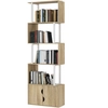 Image de HOMCOM Bibliothèque à 5 niveaux, meuble de rangement avec étagères et placard double porte, 60 x 23,8 x 179,2 cm, bois naturel