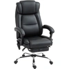 Image de HOMCOM Fauteuil de bureau massant et chauffant chaise de bureau avec hauteur réglable dossier inclinable 67x72x111-119cm noir