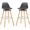 Image de HOMCOM Lot de 2 tabourets de bar, chaises de bar avec dossier et repose-pieds, assise rembourrée, 43 x 43 x 91 cm, noir