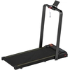 Image de SPORTNOW Tapis de marche 2 en 1, tapis de course pliable Inclinaison de 4%, 6 KM/H, moteur 2,0 HP, télécommande 109x48x100cm noir