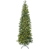 Image de HOMCOM Sapin de Noël artificiel 210 cm, arbre de Noël slim avec 300 lumières 8 modes d'éclairage 826 branches articulées, vert