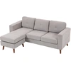 Image de HOMCOM Canapé d'angle réversible en velours côtelé, canapé 3 places avec méridienne, cadre en acier, 192x137x84cm, gris clair