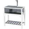 Image de PawHut Maison pour tortues terrarium tortue terrestre sur pieds 2 zones toit ouvrant zone interactive 84,5 x 47,5 x 90 cm gris
