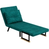Image de HOMCOM Fauteuil convertible 1 place fauteuil-lit chauffeuse 3 en 1 dossier réglable oreiller tissu velours 63x73x81cm vert