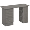 Image de HOMCOM Bureau d'ordinateur réversible, table informatique avec 3 tiroirs et 3 étagères ouvertes, 120 x 49 x 72 cm, gris
