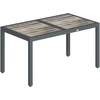Image de Outsunny Table de jardin pour 4 à 6 personnes, table à manger extérieure avec plateau à effet bois, 140 x 80 x 72 cm, gris foncé