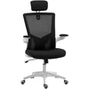 Image de HOMCOM Chaise bureau ergonomique, fauteuil de bureau, accoudoirs relevables, soutien lombaire, appui-tête, 60x63x120cm, noir