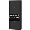 Image de HOMCOM Meuble à chaussures 24 paires, armoire à chaussures avec 4 tiroirs rabattables, étagères réglables, 60x23,5x151cm, noir