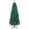 Image de HOMCOM Sapin de Noël artificiel 180 cm, arbre de Noël, lumières LED synchronisées colorées et télécommande, 899 pointes, vert