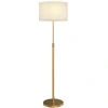 Image de HOMCOM Lampadaire sur pied salon, lampe sur pied dimmable avec télécommande, abat-jour en lin, hauteur réglable 133-168cm, doré