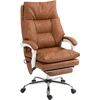 Image de HOMCOM Chaise bureau ergonomique fauteuil de bureau en PU soutien lombaire gonflable dossier inclinable hauteur réglable marron