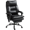 Image de HOMCOM Chaise bureau ergonomique fauteuil de bureau en PU soutien lombaire gonflable dossier inclinable hauteur réglable noir