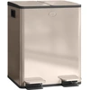 Image de HOMCOM Poubelle de cuisine 2 compartiments de 2 x 20L, acier inoxydable, couvercle à fermeture douce, 45,8x36x51,6cm, or
