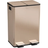 Image de HOMCOM Poubelle de cuisine 2 compartiments de 2 x 28L, acier inoxydable, couvercle à fermeture douce, 45,8x36x67,6cm, or