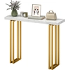 Image de HOMCOM Table console, table d'entrée, avec plateau imitation marbre, structure en acier, 100 x 30 x 78,5 cm, blanc et or