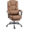 Image de HOMCOM Chaise bureau ergonomique, fauteuil de bureau avec dossier inclinable, hauteur réglable, 65x67x111-119cm, marron