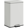 Image de HOMCOM Poubelle de Cuisine 20 L en Métal, Poubelle avec Pédale, Couvercle à Fermeture Douce, Crème