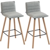Image de HOMCOM Lot de 2 tabourets de bar, chaises de bar, assise rembourrée, dossier et repose-pieds, 48 x 48 x 99,5 cm, gris