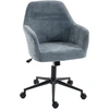 Image de HOMCOM Chaise Bureau Ergonomique, Fauteuil de Bureau en Chenille avec Hauteur Réglable, Fonction Bascule, Bleu
