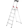 Image de Escabeau sécurisé pliable en aluminium 5 marches ultra léger Hailo L60