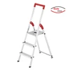 Image de MS LINE - Escabeau ménager pliable en aluminium 3 marches ultra léger Hailo L50