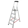 Image de Escabeau professionnel pliable en aluminium 5 marches larges Hailo Alu Pro