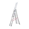 Image de Echelle transformable base évasée 3 plans 3x10 échelons 6m/6,8m en alu Hailo Premium