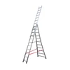 Image de Echelle transformable base évasée 3 plans 3x11 échelons 6,5m/7,3m en alu Hailo Premium