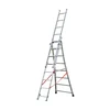 Image de Echelle transformable pro 3 plans 3x8 échelons 4,8m/5,7m en aluminium Hailo Pro