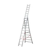 Image de Echelle transformable pro 3 plans 3x11 échelons 6,5m/7,3m en aluminium Hailo Pro