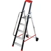 Image de Escabeau professionnel de chantier roulant pliable en aluminium 5 marches Hailo