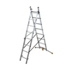 Image de Echelle transformable 2 plans 2x8 échelons 3,5m/4,4m en aluminium Hailo HobbyLot