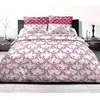 Image de Parure de couette HOME LINGE PASSION FRISE - Bordeaux - 100% Coton 57 Fils