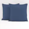 Image de LOVELY HOME Lot de 2 taies d'oreiller carrés - 63 x 63 cm - 100% coton - Bleu