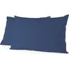 Image de LOVELY HOME Lot de 2 taies d'oreiller rectangulaires - 50 x 70 cm - 100% coton - Bleu
