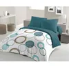 Image de Parure de couette HOME LINGE PASSION Audace - couette 240 x 260 cm + 2 taies d'oreiller 63x63 cm - Bleu canard