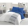 Image de Parure de couette microfibre AMBROISIE - 1 housse de couette 220 x 240 cm + 2 taies d'oreiller 63 x 63 cm - Bleu
