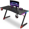 Image de ergonomique avec porte gobelet et support casque Ergo LED Noir