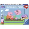 Image de Puzzles Peppa Pig La vie de famille Ravensburger 2x24 pieces pour enfant des 4 ans