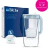 Image de Carafe filtrante en verre BRITA - Model One bleue - Capacité 2,5L dont 1,5L d'eau filtrée - 1 Cartouche Maxtra Pro All-In-1 incluse
