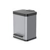 Image de Poubelle de tri sélectif 2 bacs à pédale 20L (9+9) Hailo Öko Duo Plus M Coloris - Argent