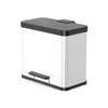 Image de Poubelle de tri sélectif 2 bacs à pédale 25L (17+9) Hailo Öko Duo Plus L Coloris - Blanc