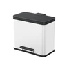 Image de Poubelle de tri sélectif 3 bacs à pédale 30L (9+9+9) Hailo Öko Trio Plus L Coloris - Blanc