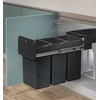 Image de Poubelle de tri sélectif encastrable 30 litres (10+10+10) Hailo EcoLine Design L Trio