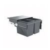 Image de Poubelle de cuisine tri sélectif 2 bacs encastrable 60L (28+28) Hailo Cargo