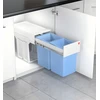 Image de Poubelle encastrable 2 bacs antibactérien 30L (15+15) Hailo AS Tandem