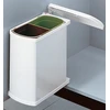 Image de Poubelle de cuisine encastrable sous évier 2 bacs 16L Hailo AS Duo Coloris - Blanc